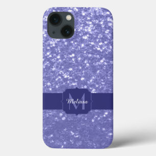 Lavendel violette Glitzern Glitzer bling Monogram Case-Mate iPhone Hülle