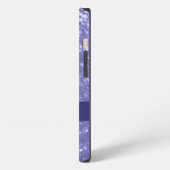 Lavendel violette Glitzern Glitzer bling Monogram iPhone Hülle (Linke Seite)