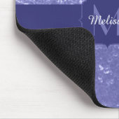 Lavendel violette Glitzern Glitzer bling Monogram Mousepad (Ecke)