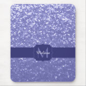 Lavendel violette Glitzern Glitzer bling Monogram Mousepad (Vorne)