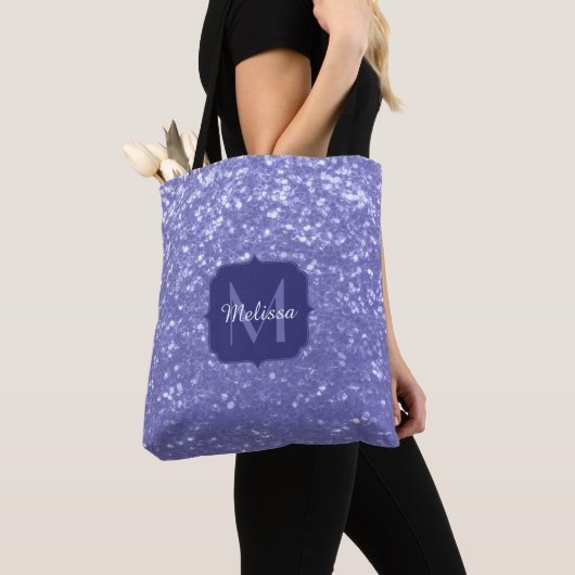Lavendel violette Glitzern Glitzer bling Monogram Tasche (Von Nahem)