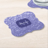 Lavendel violette Glitzern Glitzer bling Monogram Untersetzer (angewinkelt)