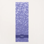 Lavendel violette Glitzern Glitzer bling Monogram Yogamatte (Vorderseite)