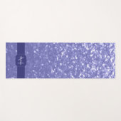 Lavendel violette Glitzern Glitzer bling Monogram Yogamatte (Vorderseite (Horizontal))