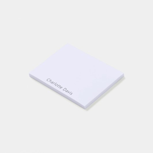 Lavendel violetter Name Post-it Klebezettel (angewinkelt)