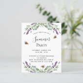 Lavendel violettes Party im Sommer Einladung (Stehend Vorderseite)