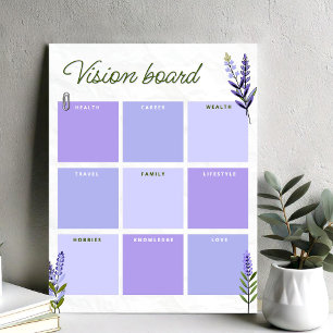 Lavendel-Visionboard Zielplanungsarbeitsblatt Poster