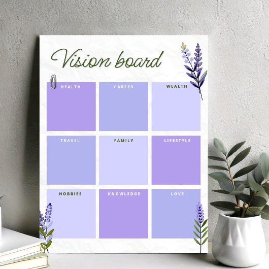 Lavendel-Visionboard | Zielplanungsarbeitsblatt Poster