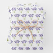 Lavendel Wasserfarbe Blume 3 Hübsche Variationen Geschenkpapier Set (Beispiel)