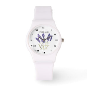 Lavendel Wasserfarbe Lila Moderne Armbanduhr