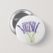 Lavendel Wasserfarbe rustikale violette Blumen Button (Vorne & Hinten)