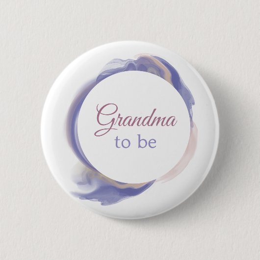 Lavendel-Wasserfarben-Abstrakt Oma wird es Button (Vorderseite)
