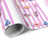 Lavendel-Wasserfarben-Botanik-Muster Geschenkpapier (Rolleneckpunkt)