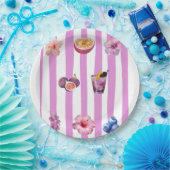 Lavendel-Wasserfarben-Botanik-Muster Pappteller (Party)