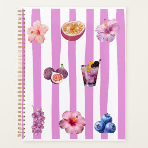 Lavendel-Wasserfarben-Botanik-Muster Planer