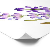 Lavendel-Wasserfarben-Hochzeitsbegrüßung Poster (Ecke)