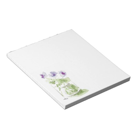 Lavendel Wasserfarben Violetts im Massiv Notizblock (angewinkelt)