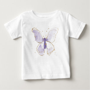 Lavendel Wasserfarbenschmetterling Baby T-shirt
