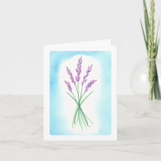 Lavendel Wasserfarbkarte Karte (Vorderseite)