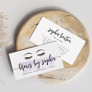 Lavendel Watercolor Brow Services Visitenkarte