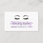 Lavendel Watercolor Brow Services Visitenkarte (Vorderseite)