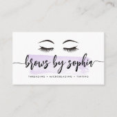 Lavendel Watercolor Brow Services Visitenkarte (Vorderseite)