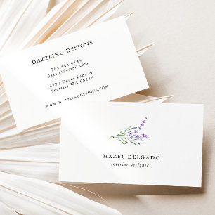 Lavendel Watercolor Floral Business Card Visitenkarte