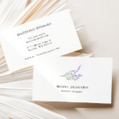 Lavendel Watercolor Floral Business Card Visitenkarte