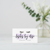 Lavendel Watercolor Lash Services Visitenkarte (Stehend Vorderseite)