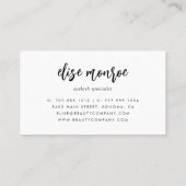 Lavendel Watercolor Lash Services Visitenkarte (Rückseite)