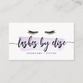 Lavendel Watercolor Lash Services Visitenkarte (Vorderseite)
