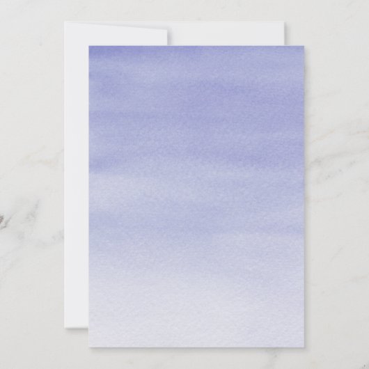 Lavendel Watercolor String Lights Einladung (Rückseite)