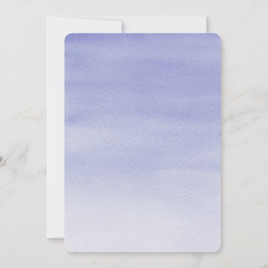 Lavendel Watercolor String Lights Einladung (Rückseite)
