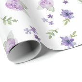 Lavendel Watercolor Wrapping Paper Geschenkpapier (Rolleneckpunkt)
