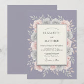 Lavendel-Weichblüten-Hochzeit Einladung (Vorne/Hinten)