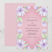 Lavendel-Weiche Blütenhochzeit Einladung (Vorne/Hinten)
