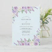 Lavendel-Weiche Frühlings-Blumenhochzeit Einladung (Stehend Vorderseite)