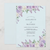 Lavendel-Weiche Frühlings-Blumenhochzeit Einladung (Vorne/Hinten)