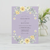Lavendel-Weiche Hochzeitsblüte Einladung (Stehend Vorderseite)