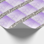 Lavendel-Weihnachtsbaum auf silbernem Hintergrund Geschenkpapier (Ecke)