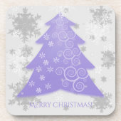 Lavendel Weihnachtsbaum Kunststoff-Untersetzer Getränkeuntersetzer (Vorderseite)