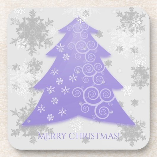 Lavendel Weihnachtsbaum Kunststoff-Untersetzer Getränkeuntersetzer (Vorderseite)