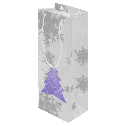 Lavendel Weihnachtsbaum Weinbeutel Geschenktüte Für Weinflaschen (Rückseite Schrägansicht)