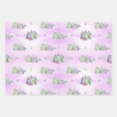 Lavendel Weihnachtsdorf Geschenkpapier Set (Vorderseite 3)