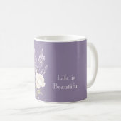 Lavendel Weiße Blumen Kaffeetasse (VorderseiteRechts)