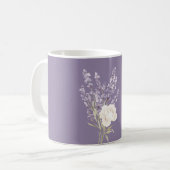 Lavendel Weiße Blumen Kaffeetasse (Vorderseite Links)