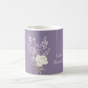 Lavendel Weiße Blumen Kaffeetasse