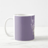 Lavendel Weiße Blumen Kaffeetasse (Links)
