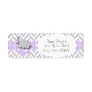 Lavendel, weiße graue Elefant-Babyparty 2
