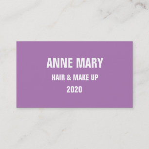 Lavendel Weiße Haare & Make up Modern Lila 2020 Visitenkarte